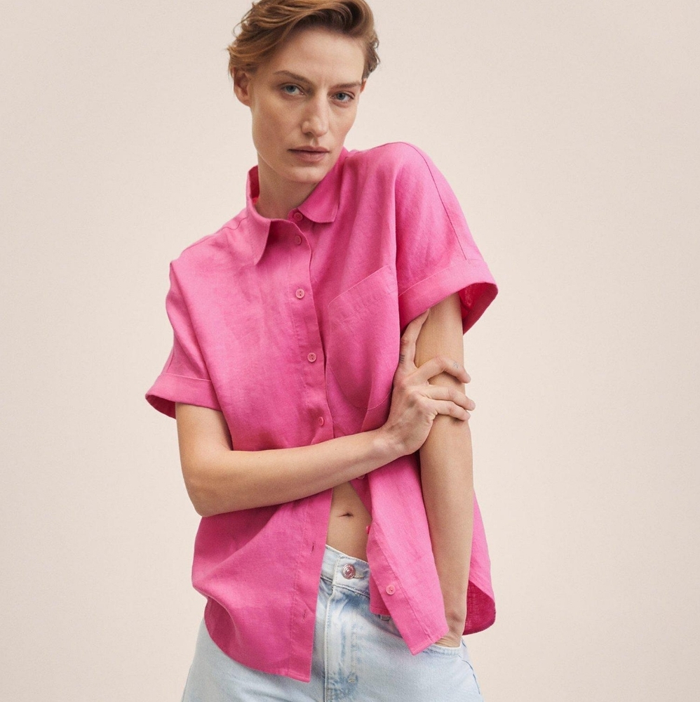 Mango women linen shirt